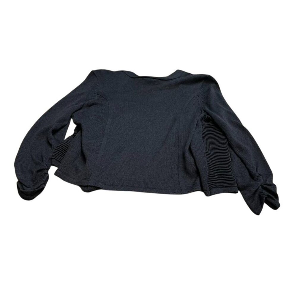 Alfani Women’s Black Open-Front Sweater with Draped Front and Ribbed Sides Size - Picture 6 of 6